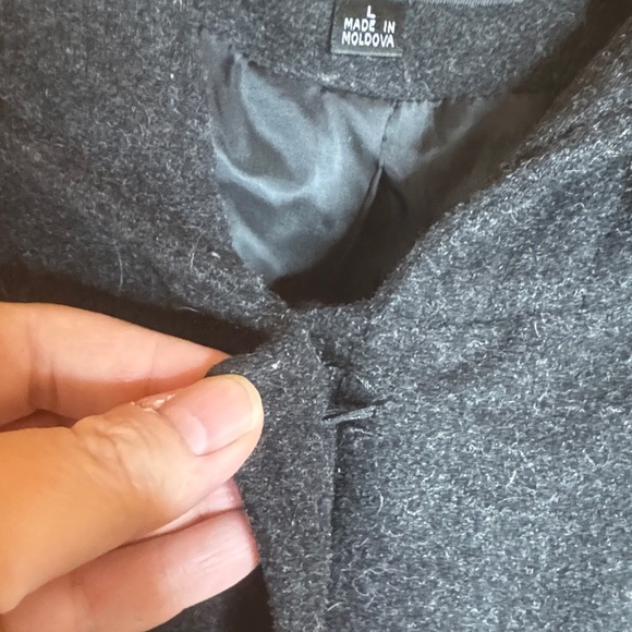 Giacca A Gallery Company Charcoal Gray Pea Coat Size Large - Picture 5 of 9